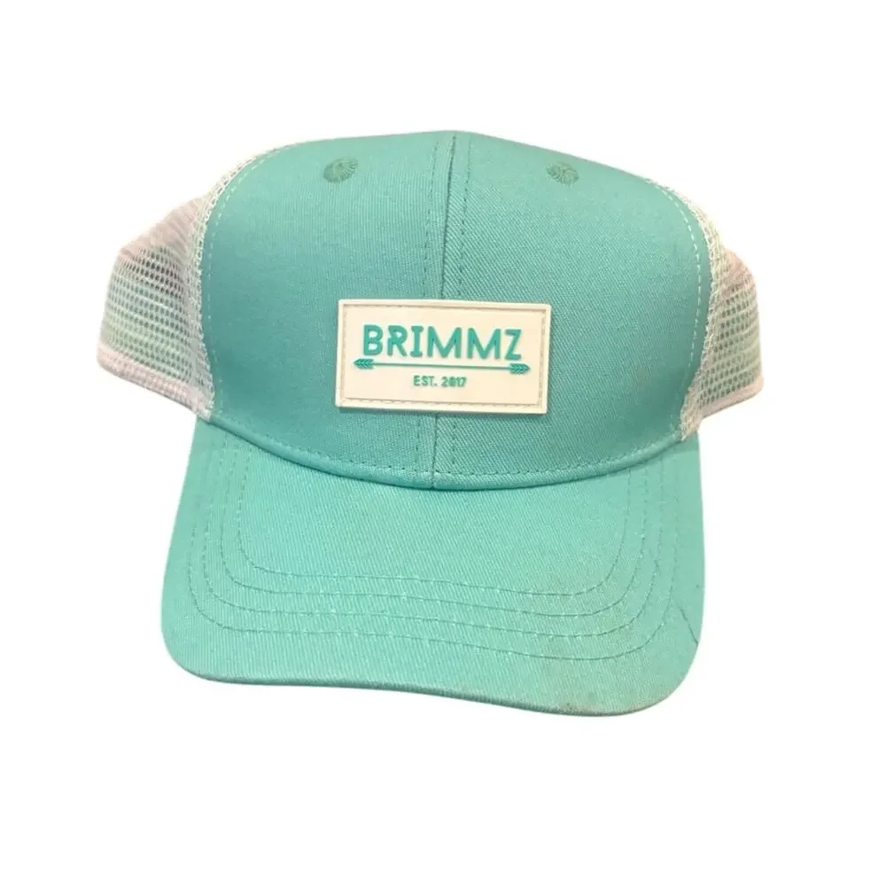 Brimmz Kids Trucker Hat SnapBack Cap Turquoise Blue Youth Small